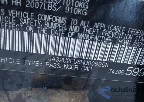 2017 Mitsubishi Lancer Es из США, поврежденный, VIN JA32U2FU8HU009258